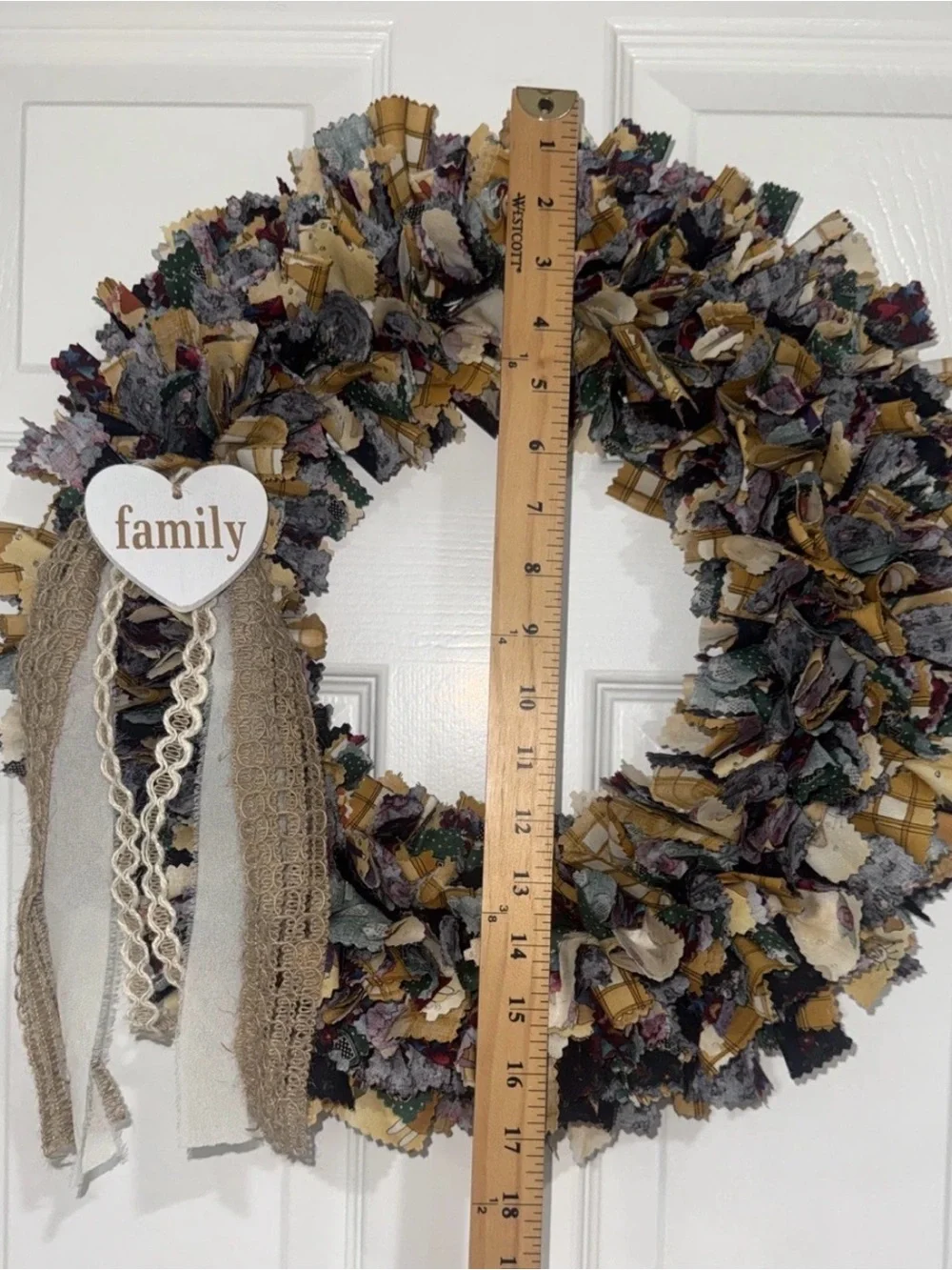 Handmade Rag Wreath Grandmacore Cottage Eclectic 